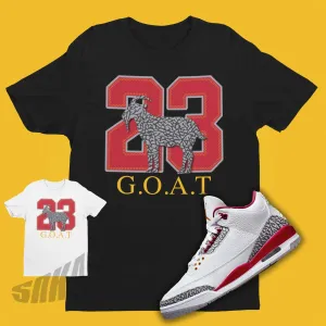 23 GOAT Emoji Shirt to Match Air Jordan 3 Cardinal Red