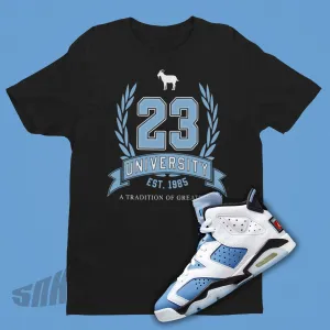 23 University Shirt to Match Air Jordan 6 UNC