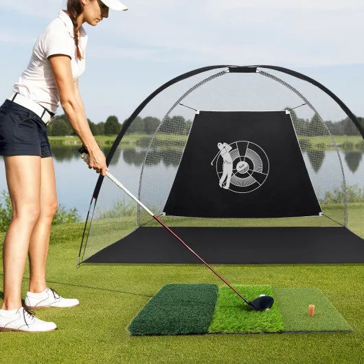 25 x 16 Inch Tri-Turf 3-in-1 Golf Hitting Mat Realistic Synthetic Turf with Tee Holder