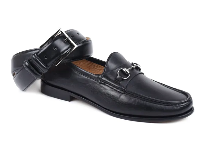 Addison Calf Leather Horse Bit Loafers - Black