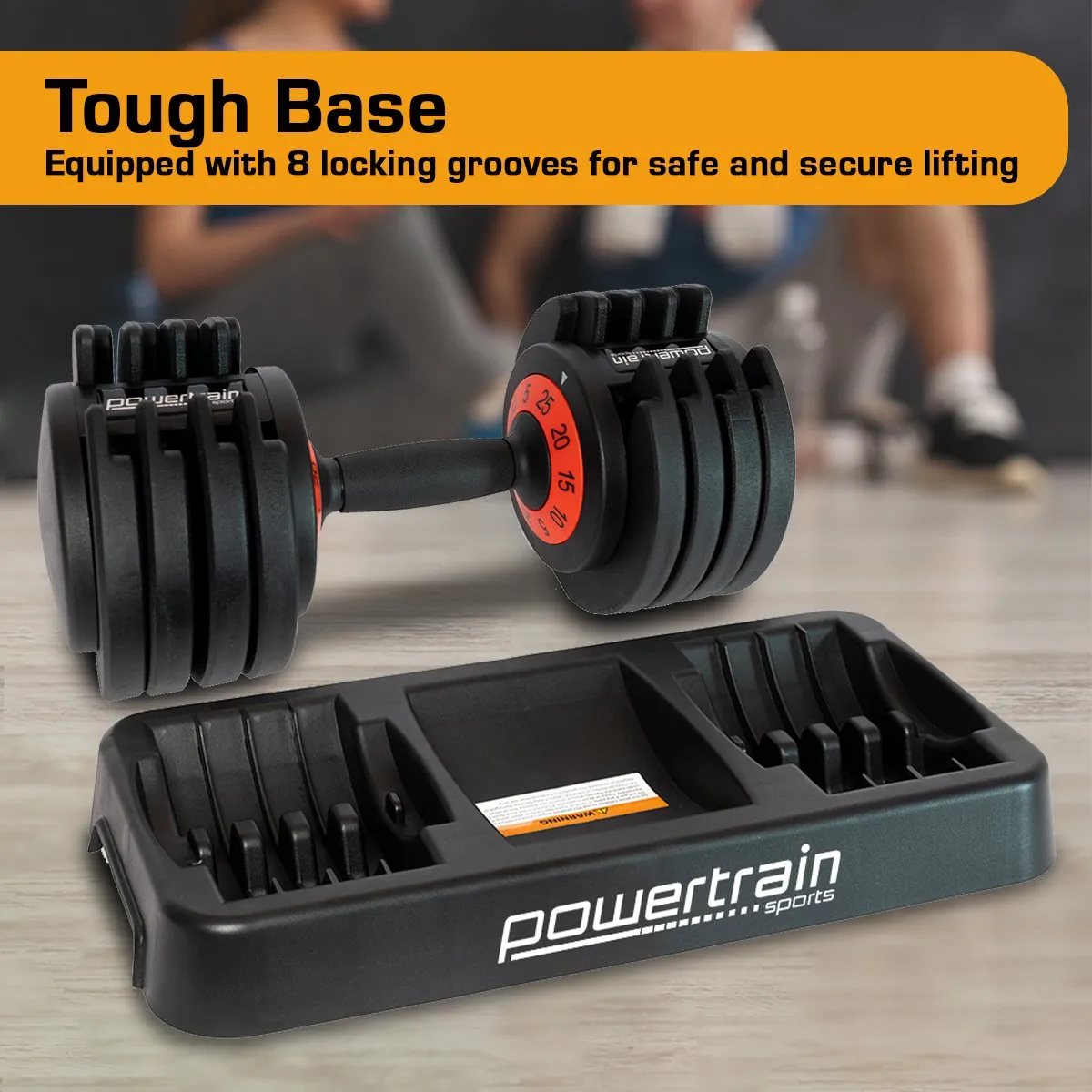 Adjustable Cast Iron Dumbbell Set, 50kg, 5-Settings – Powertrain