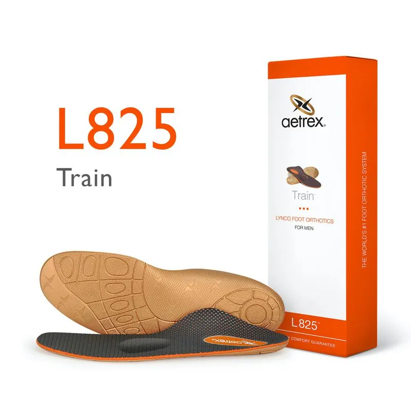 Aetrex Mens Train Posted Orthotics- Metatarsal Support (L825M)