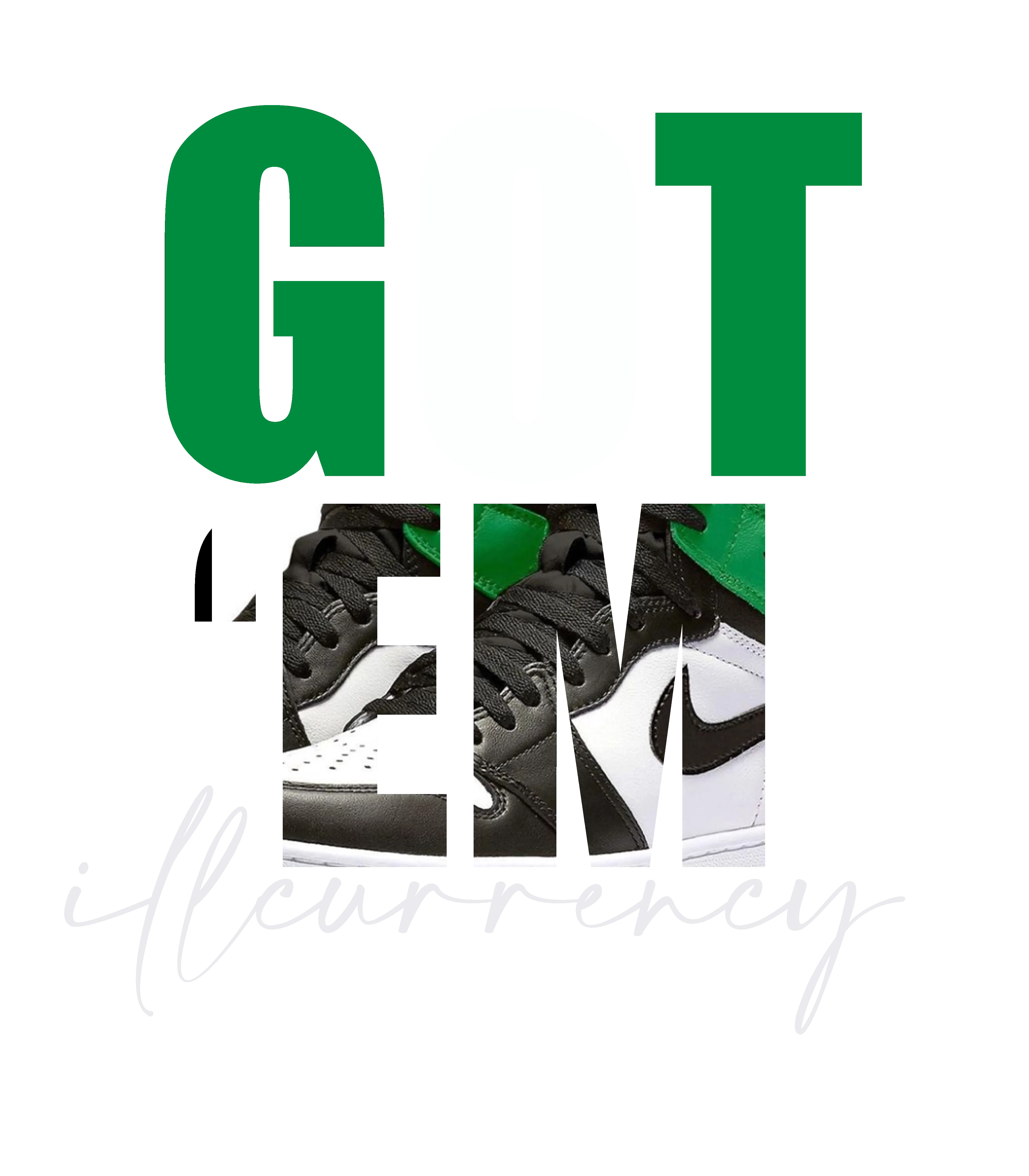 Air Jordan 1 High OG “Lucky Green” | illcurrency Black T-Shirt (Got Em)