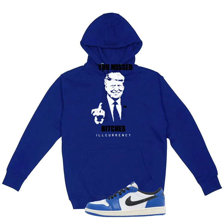 Air Jordan 1 Low OG Game Royal Royal Blue T-Shirt (Trump you missed)| illcurrency