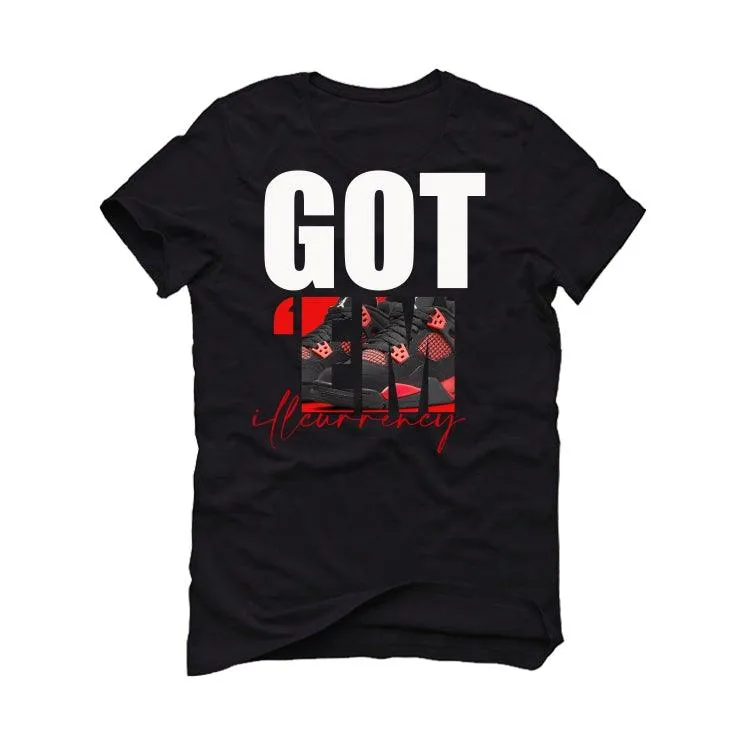 Air Jordan 4 “Red Thunder” Black T-Shirt (Got Em)