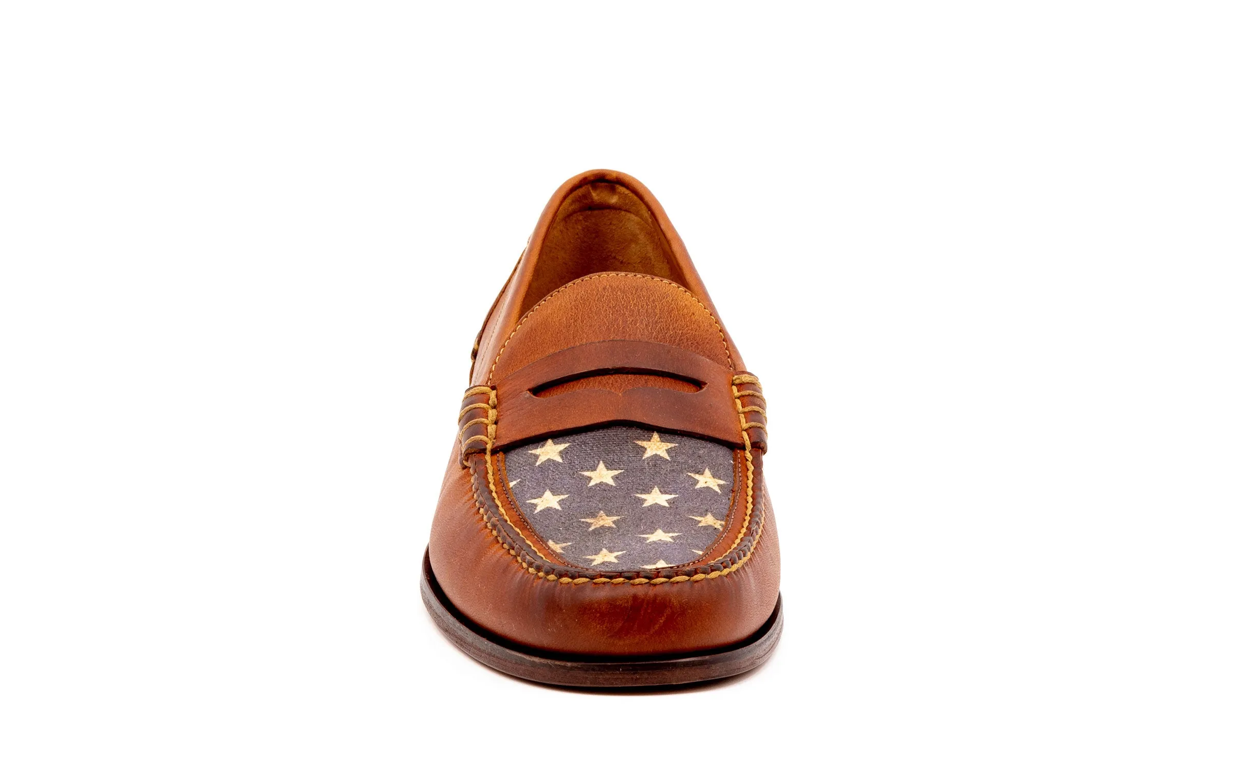 All American Saddle Leather Penny Loafers - Rust