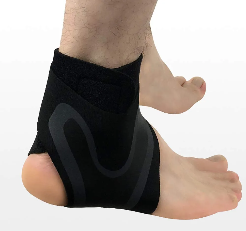 Ankle Stabilizer Brace, Compression Women Men Breathable Adjustable Foot Support Wrap Reduce Pain Sleeve for Sport, Ankle Sprain, Injury Recovery Black-Grey-Left X-Large