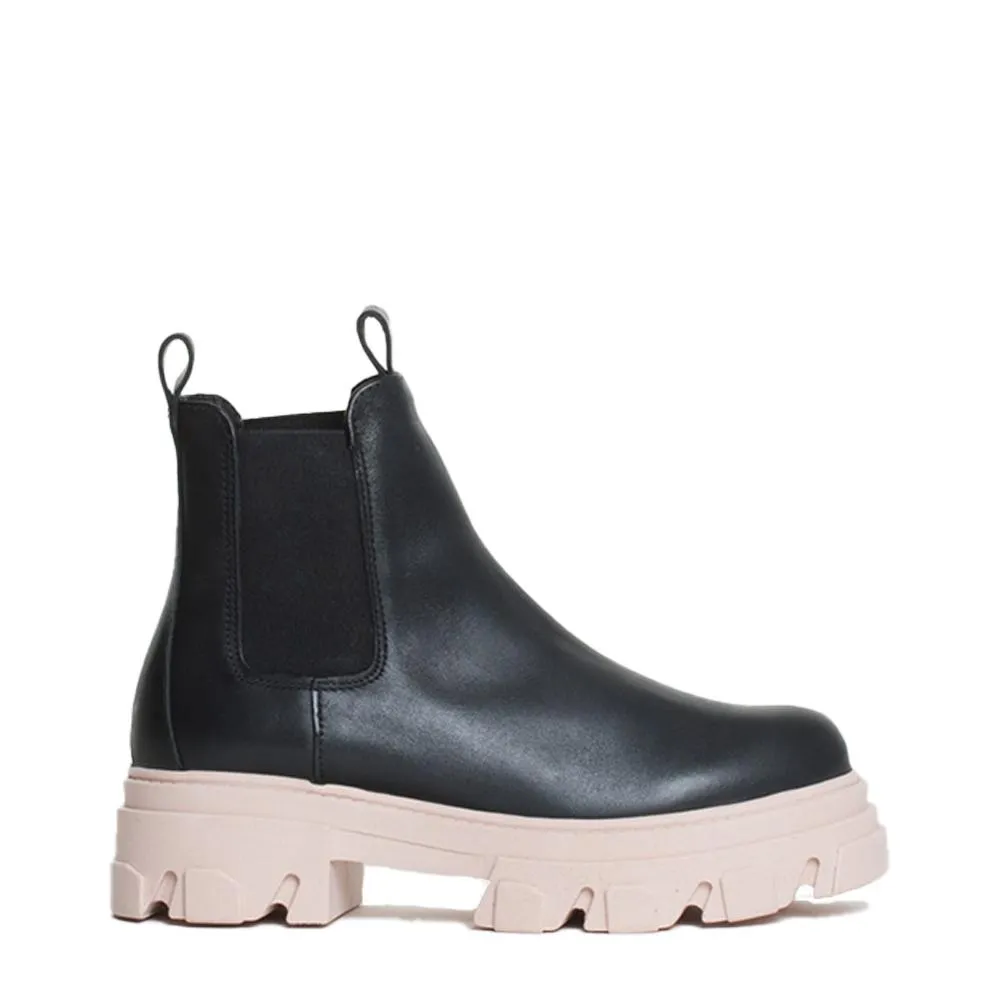 Asta Black Rose Leather Chelsea Boots