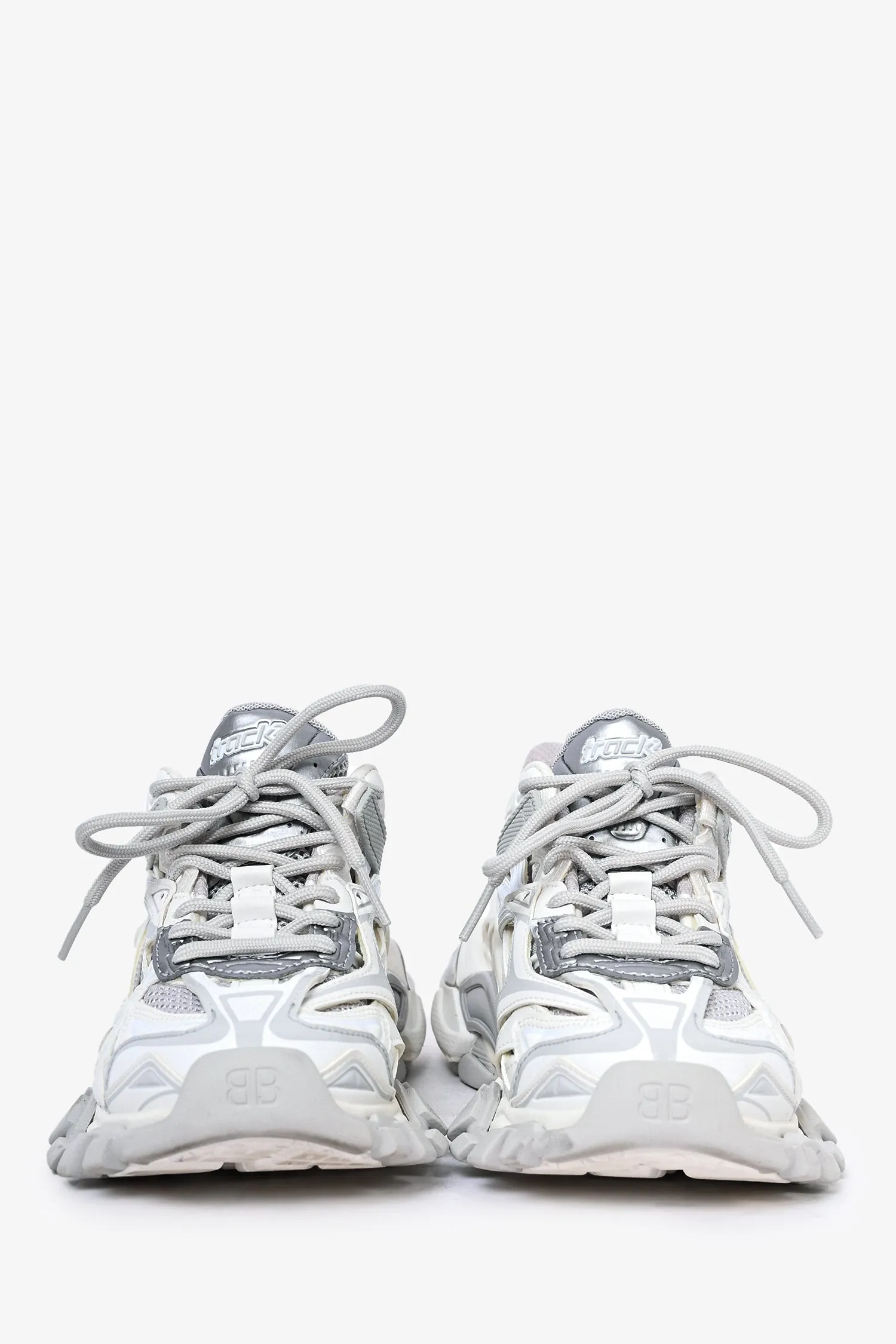 Balenciaga White Leather 'Track 2' Sneakers Size 4