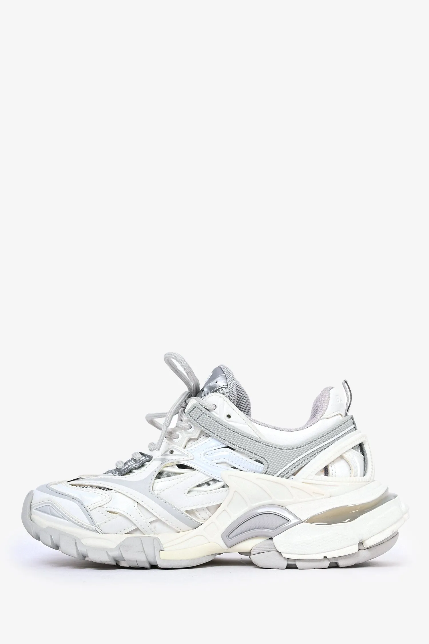 Balenciaga White Leather 'Track 2' Sneakers Size 4