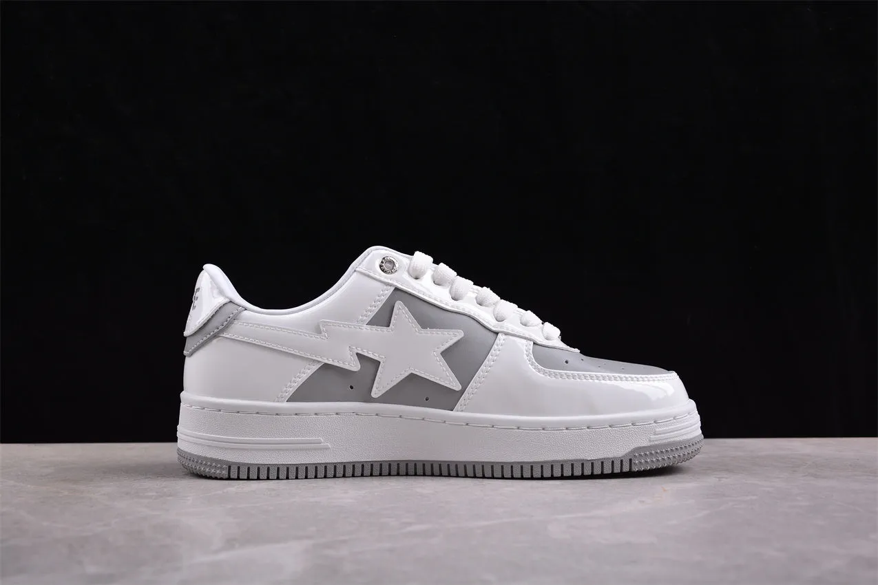 BAPE STA Low-Top Sneakers in White and Grey