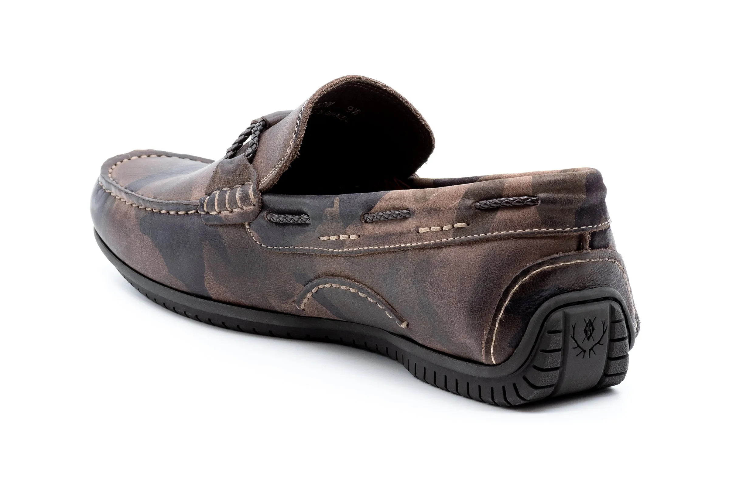 Bermuda Saddle Leather Braided Bit Loafers - Camo