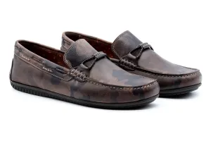 Bermuda Saddle Leather Braided Bit Loafers - Camo