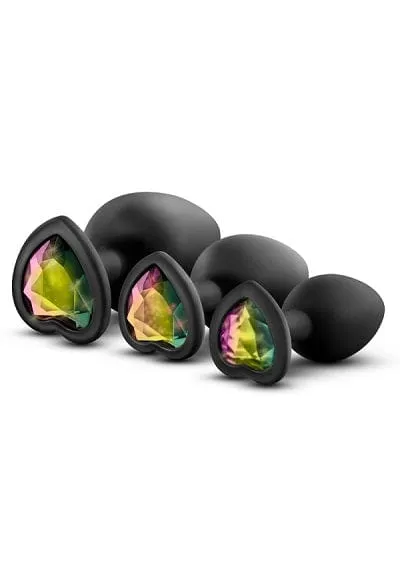 Blush Luxe Black With Rainbow Gems Bling Plugs Training Kit