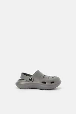 Boys Grey Plain Clog