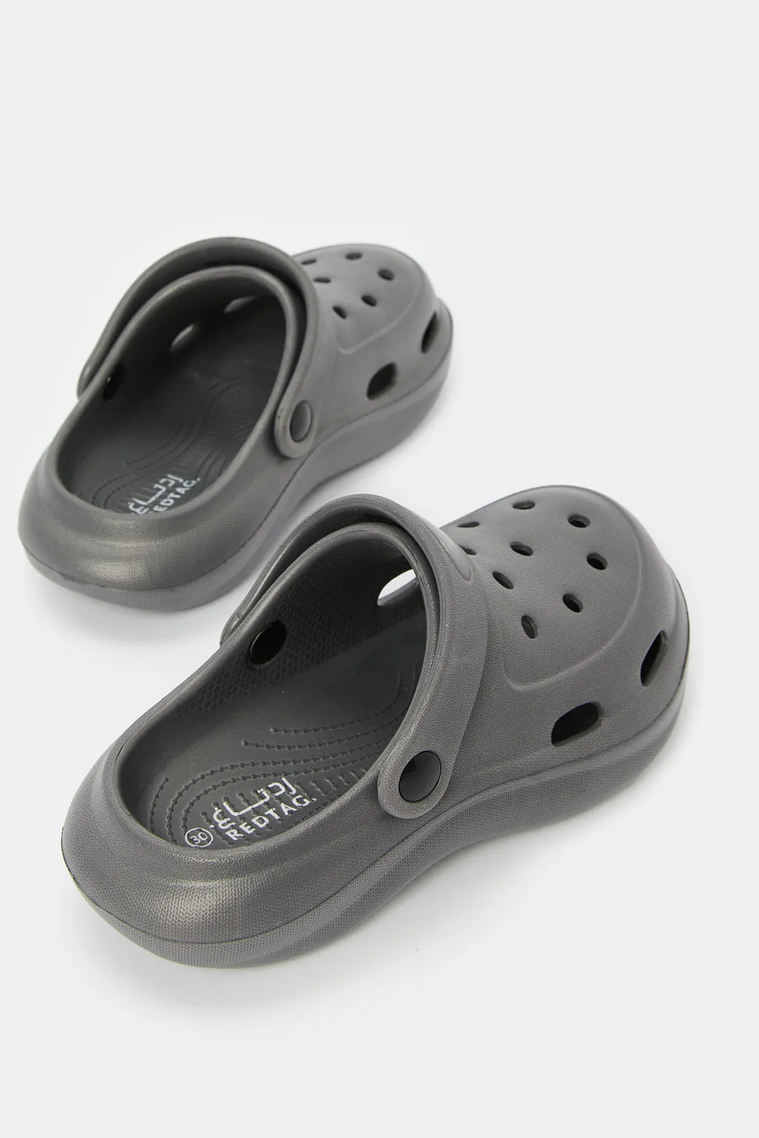 Boys Grey Plain Clog