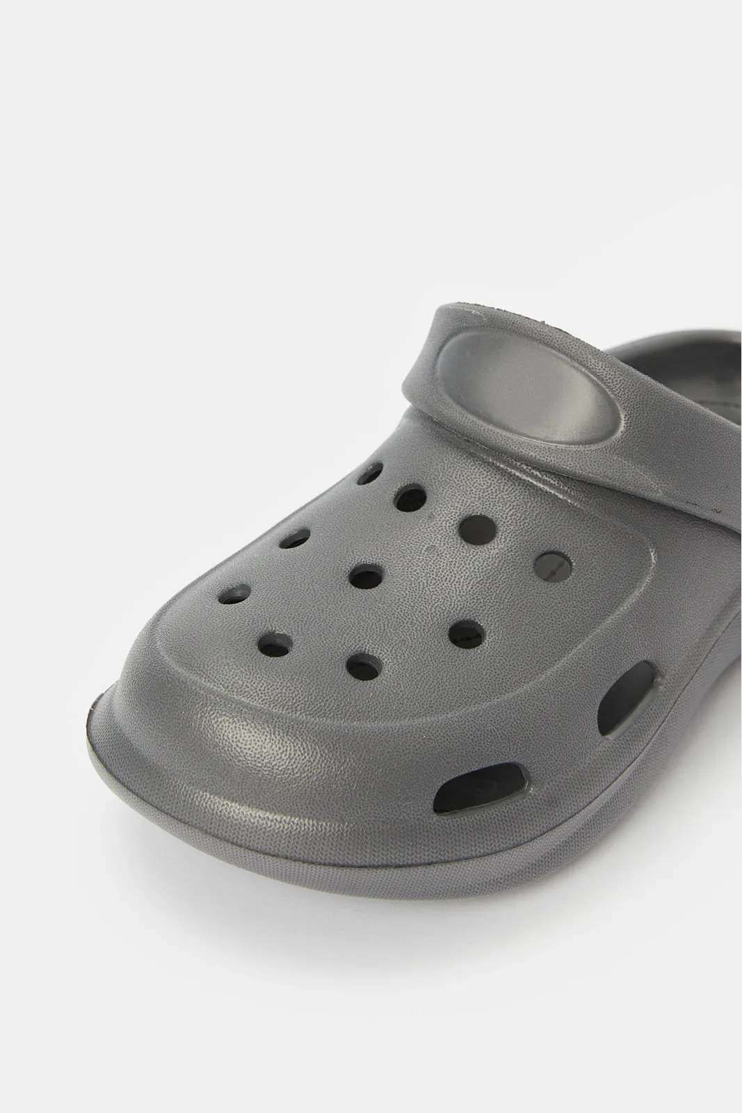 Boys Grey Plain Clog