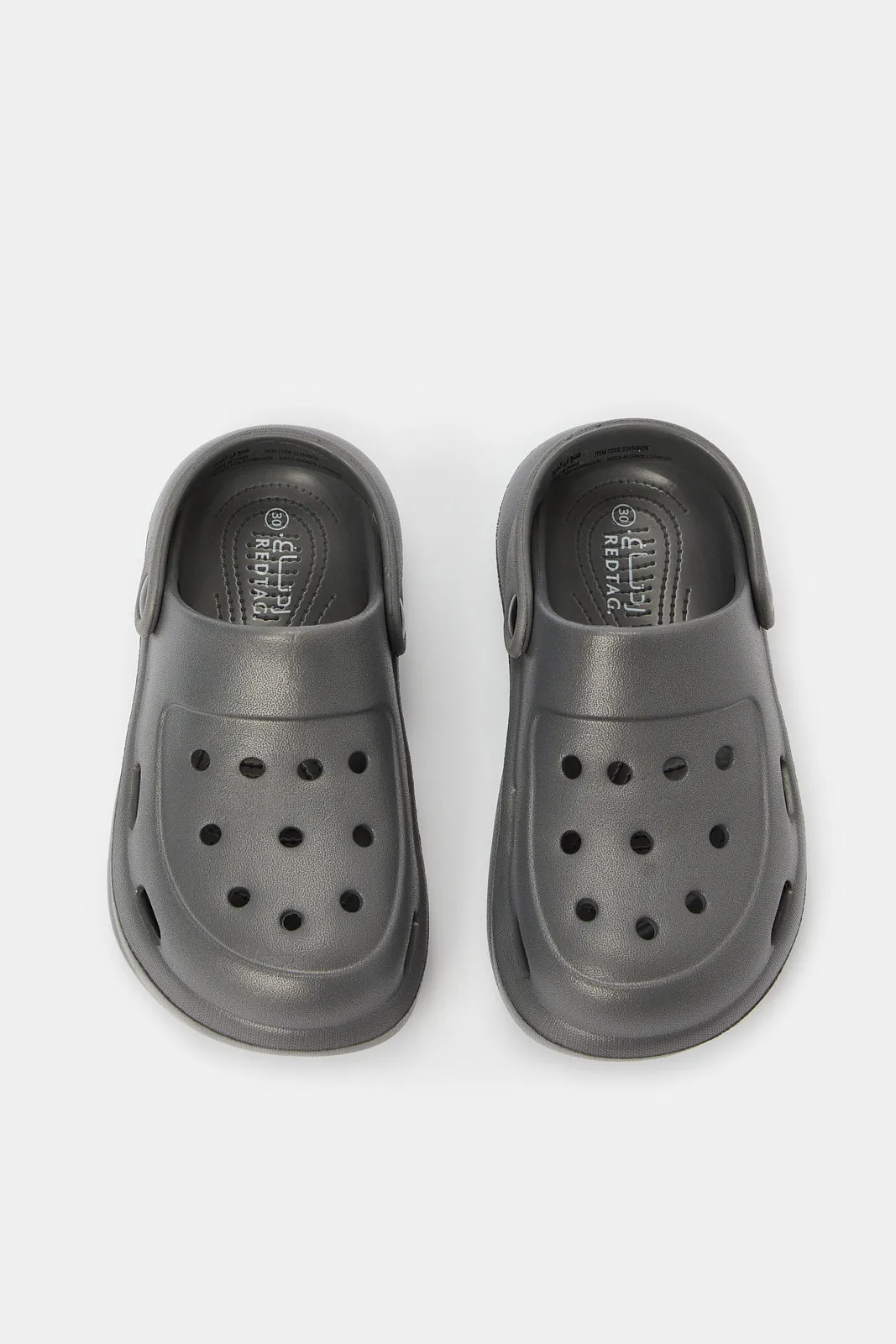 Boys Grey Plain Clog