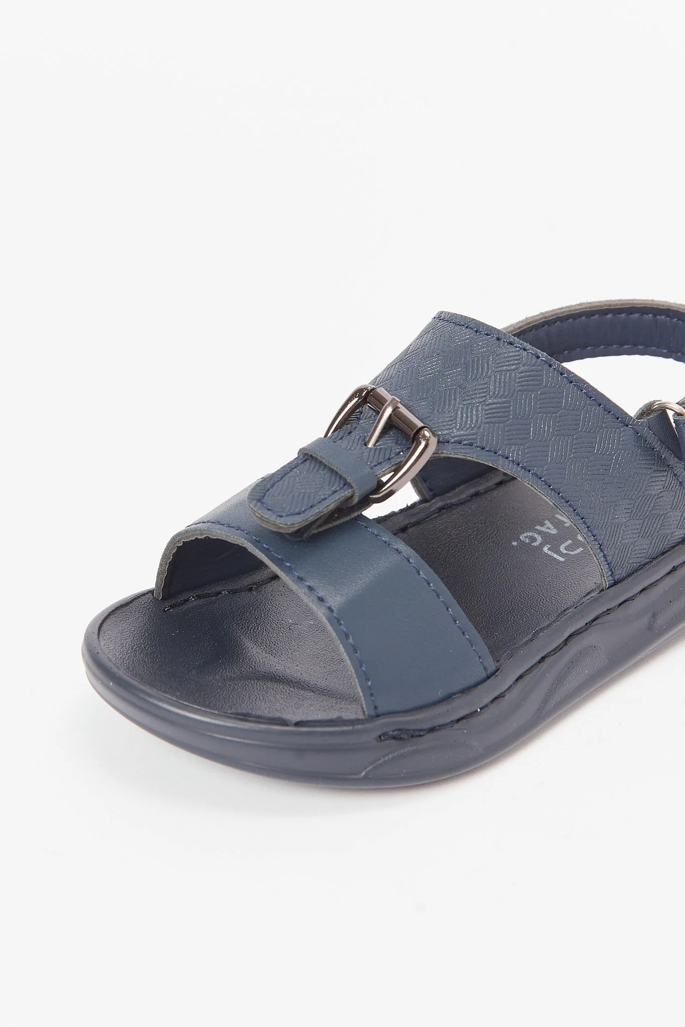 Boys Navy Traditional Sandal With Backstrap