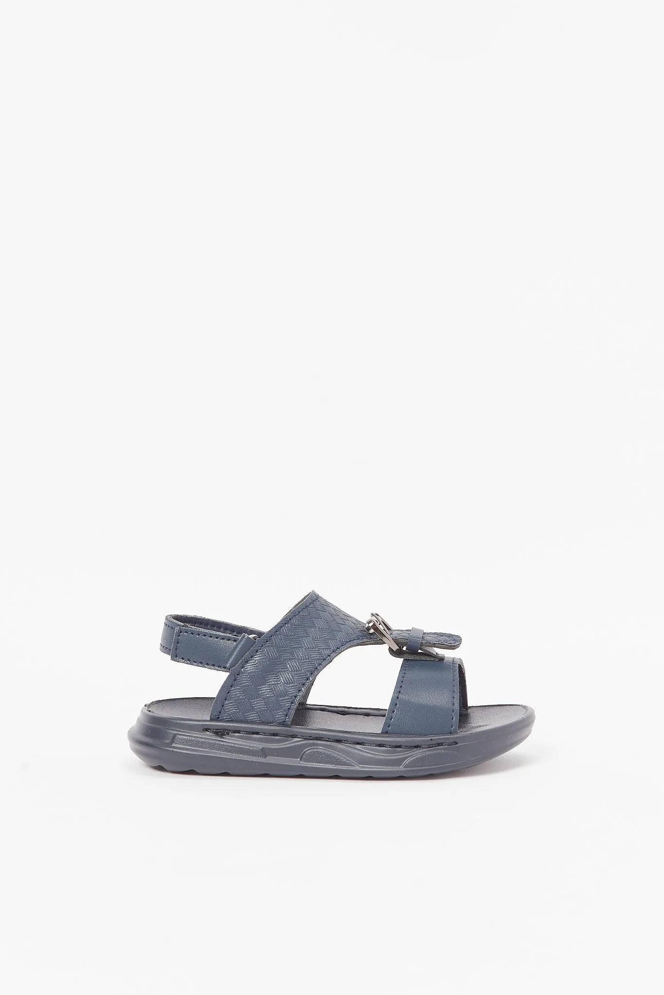 Boys Navy Traditional Sandal With Backstrap