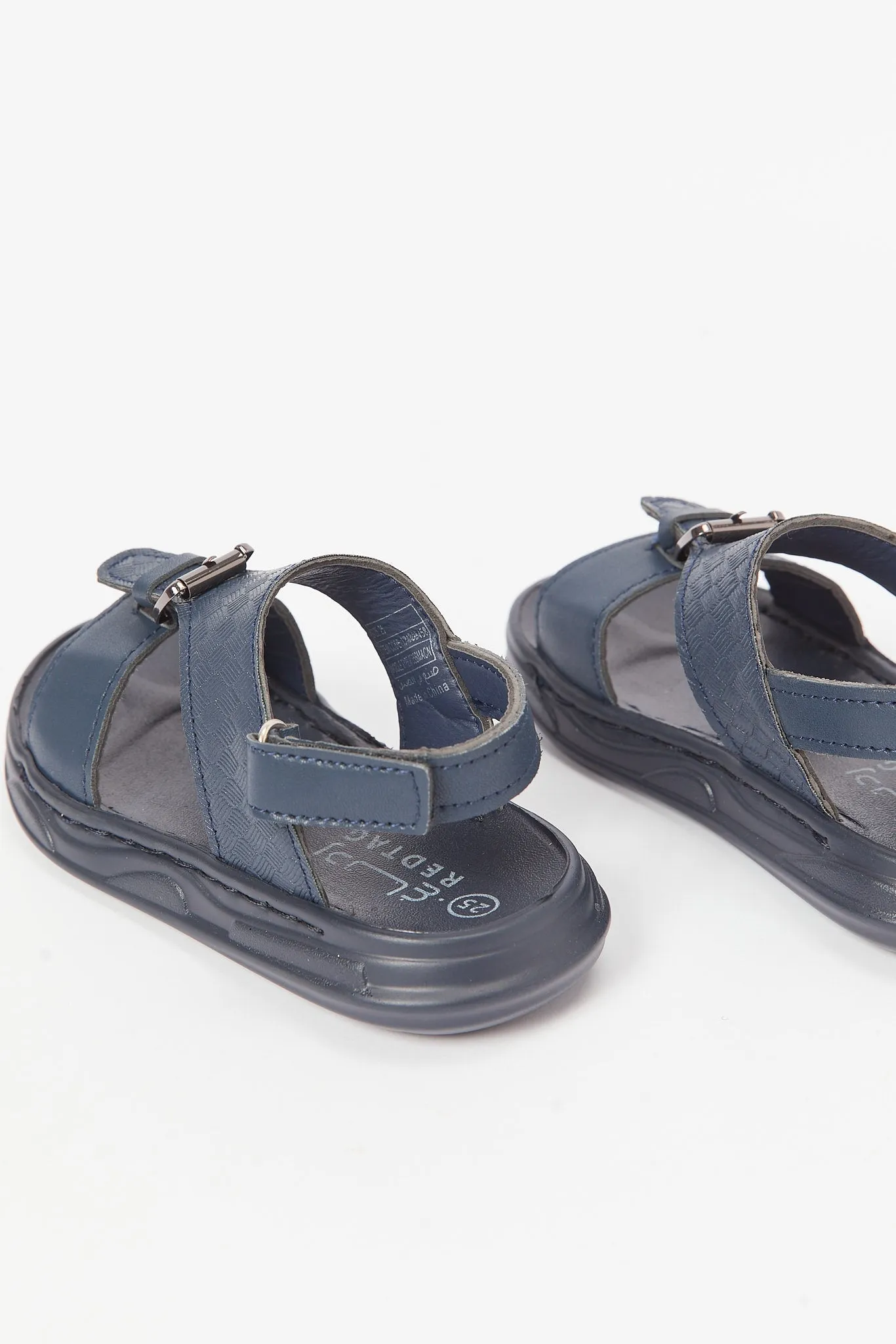 Boys Navy Traditional Sandal With Backstrap