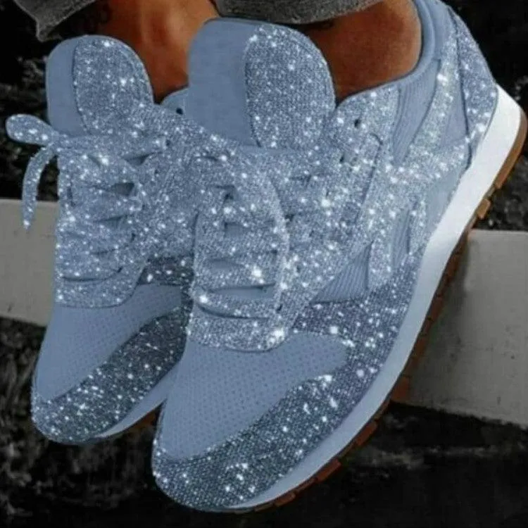 Breathable Platform Sports Shoes with Sponge Sequins for Autumn and Winter, Series 1