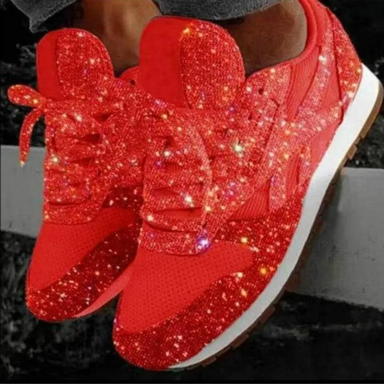 Breathable Platform Sports Shoes with Sponge Sequins for Autumn and Winter, Series 1