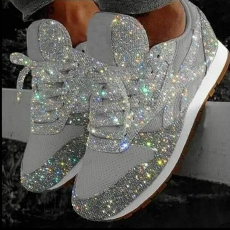 Breathable Platform Sports Shoes with Sponge Sequins for Autumn and Winter, Series 1