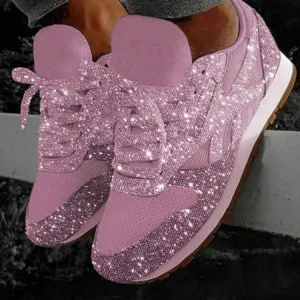 Breathable Platform Sports Shoes with Sponge Sequins for Autumn and Winter, Series 1