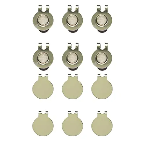 CALANDIS® 6 Pack Magnetic Hat Clips for Metal Golf Ball Marker Training Aid No Magnet