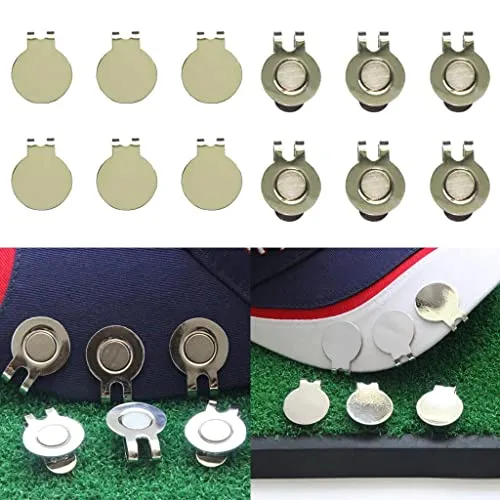 CALANDIS® 6 Pack Magnetic Hat Clips for Metal Golf Ball Marker Training Aid No Magnet