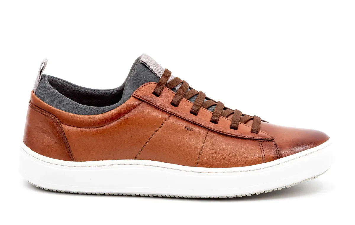 Cameron Hand-Finished Sheep Skin Sneaker in Whiskey by Martin Dingman