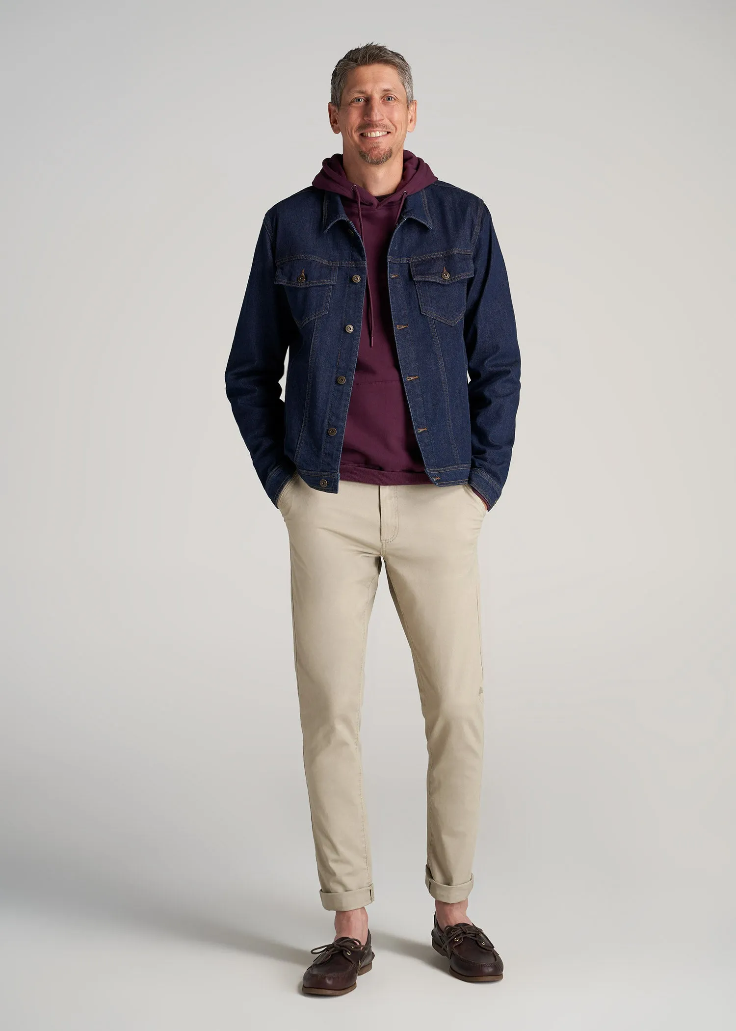 Carman TAPERED Chinos in Desert Khaki - Pants for Tall Men