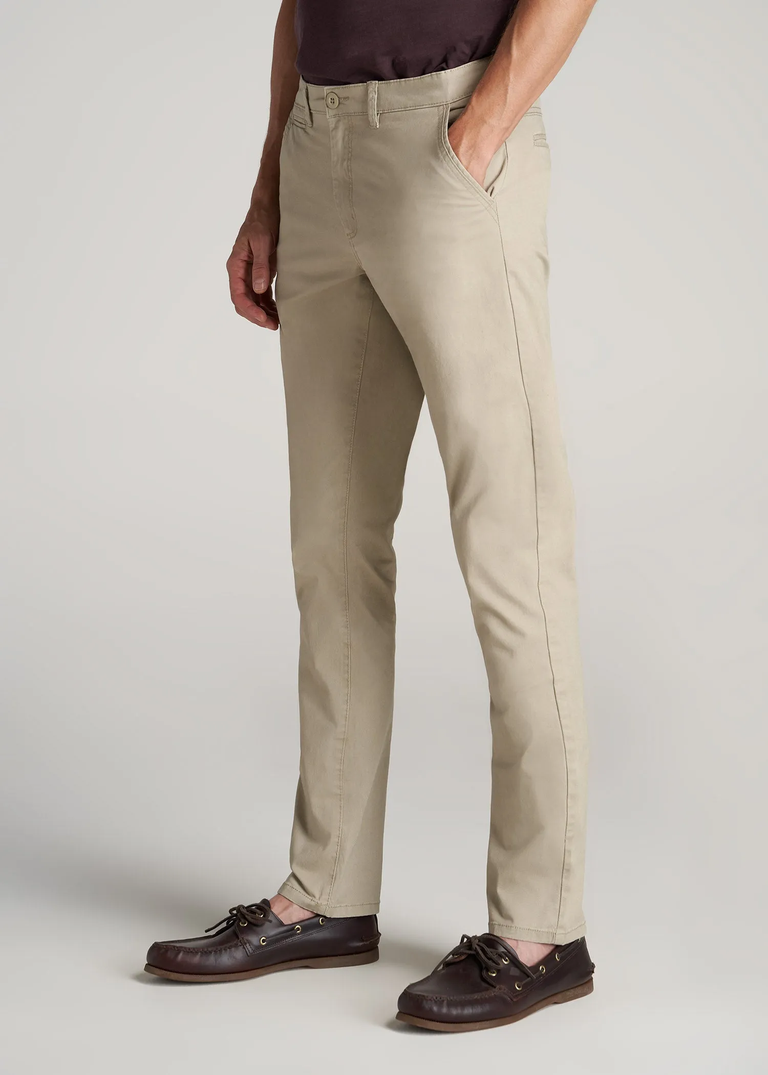 Carman TAPERED Chinos in Desert Khaki - Pants for Tall Men