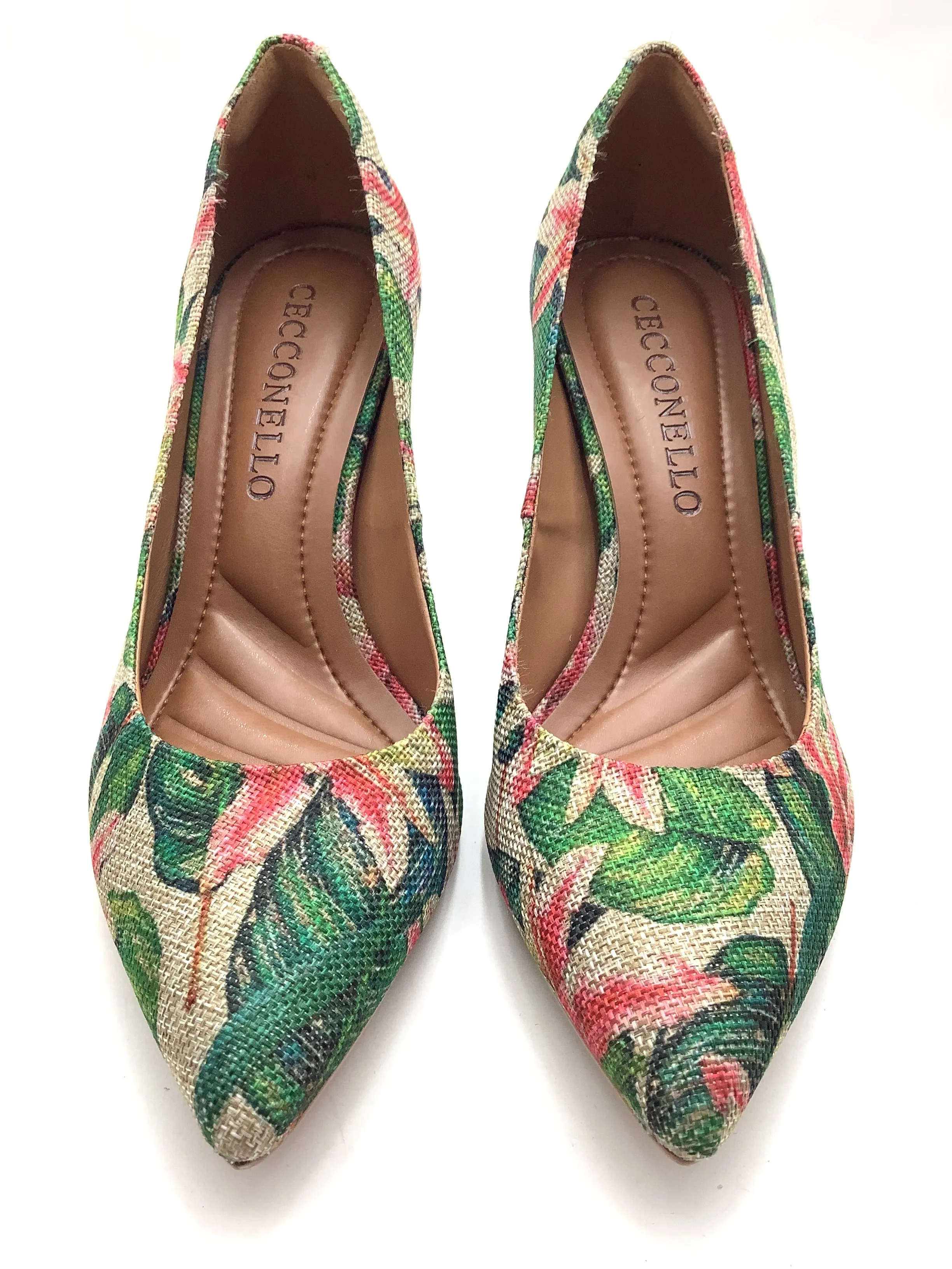 Cecconello Pumps Floral Print Pointed Front From Aruba Size: US 8/ Bra 37