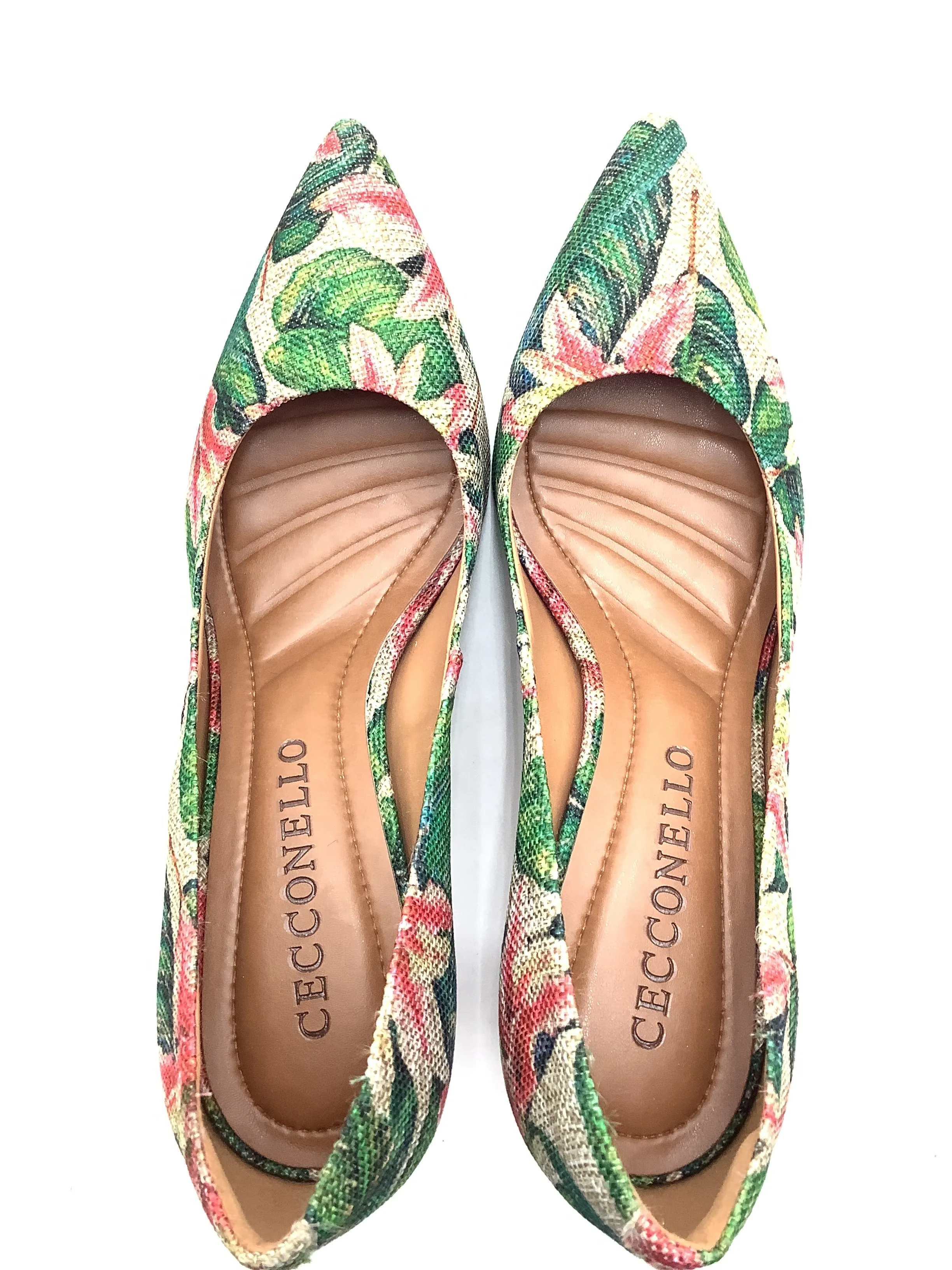 Cecconello Pumps Floral Print Pointed Front From Aruba Size: US 8/ Bra 37