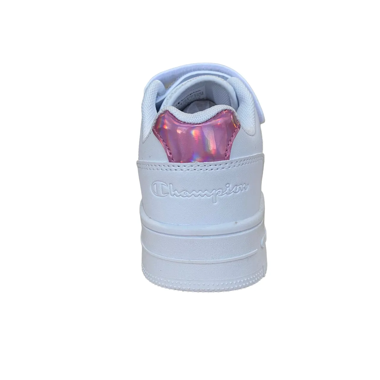 Champion scarpa sneakers da ragazza con con logo glitterato S32872-WW010 bianco-rosa