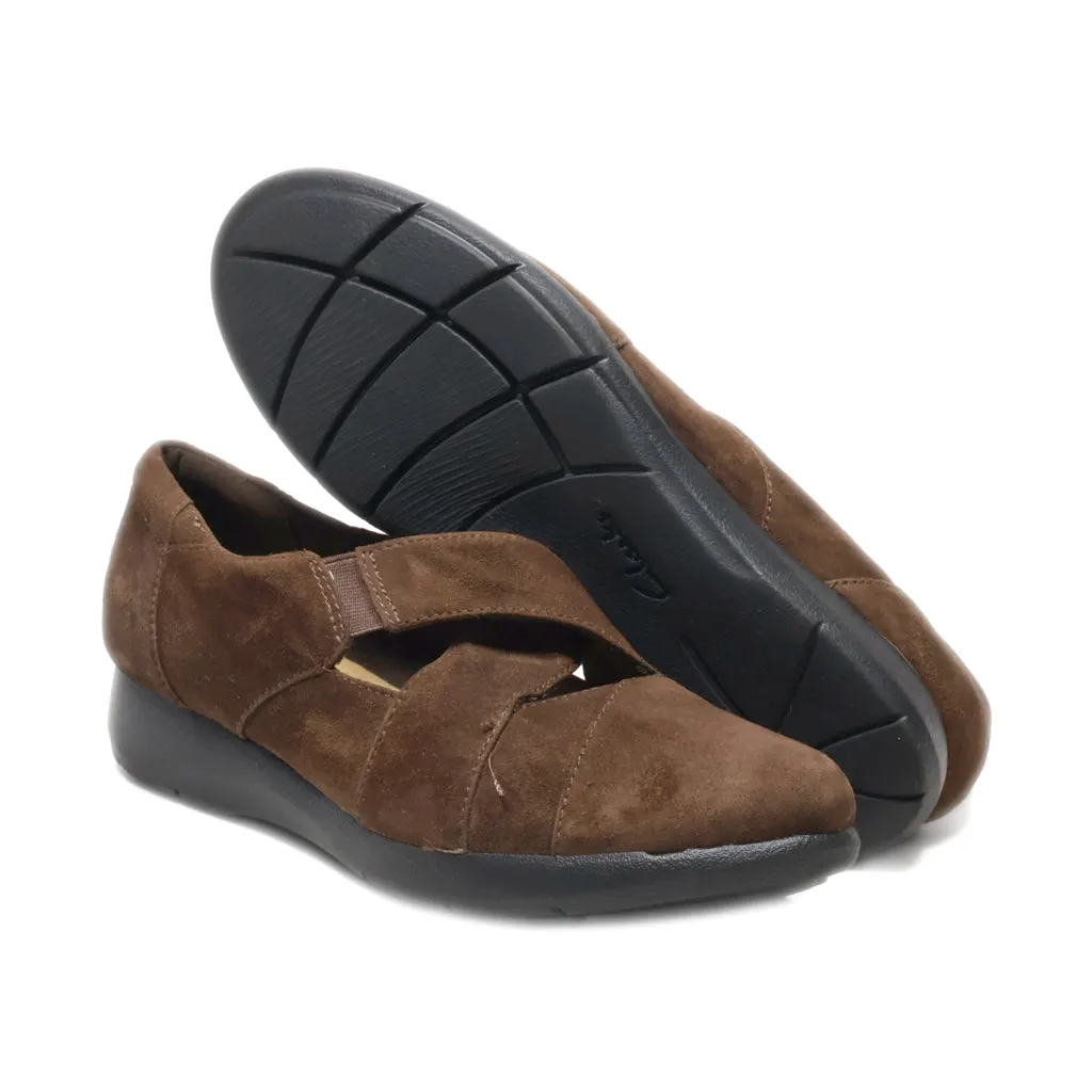 Clarks Janey June Slip Ons Fabric Brown Colour For Women