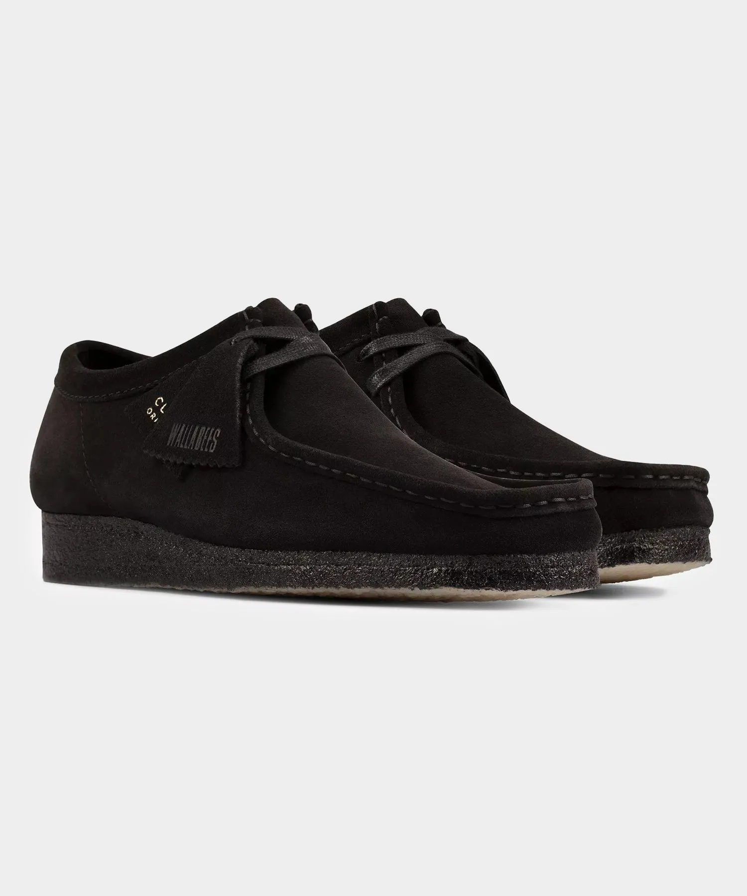 Clarks Wallabee Low in Black Suede