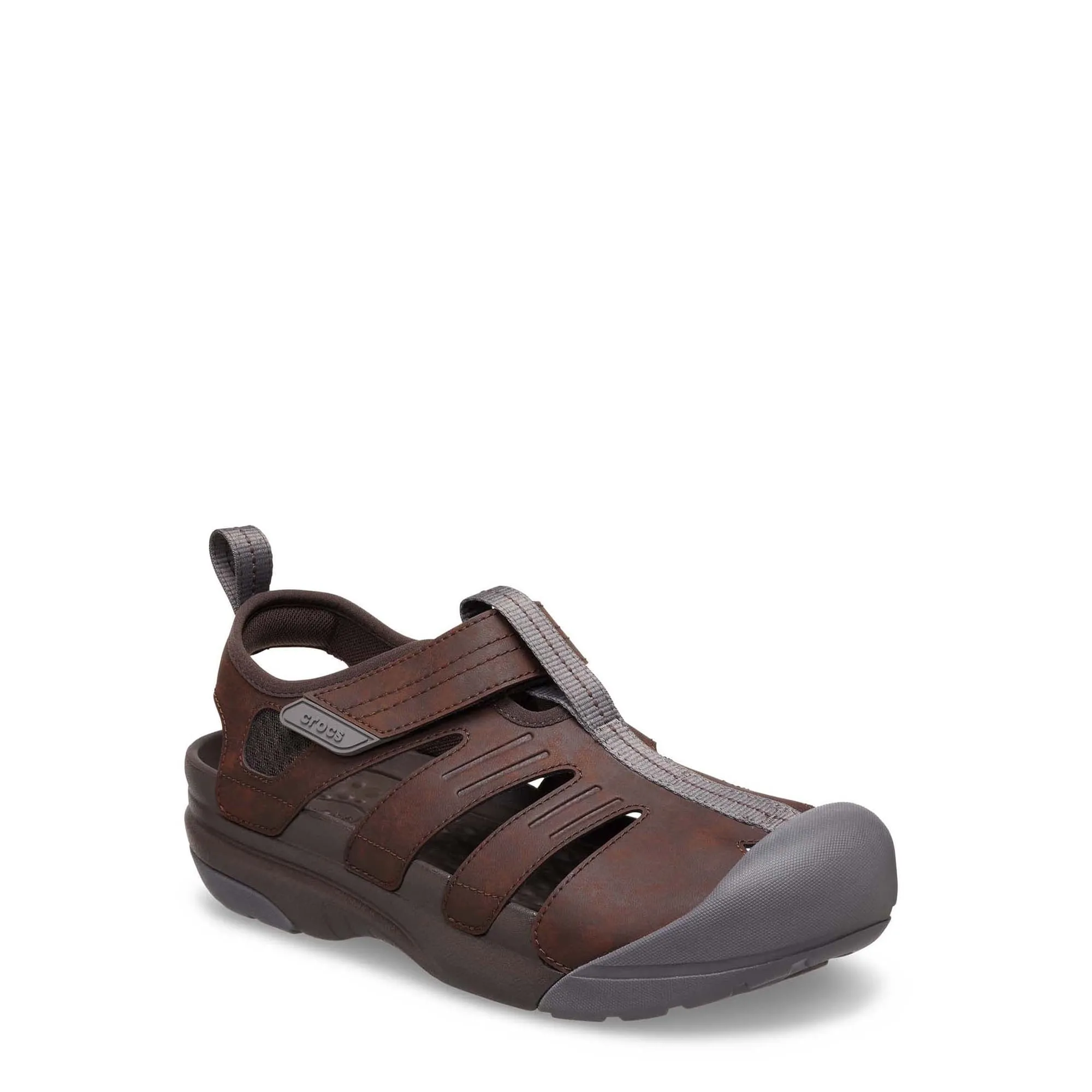 Crocs Mens Yukon Fisherman Sandals, Espresso, Size:13 M - 74% Polyurethane