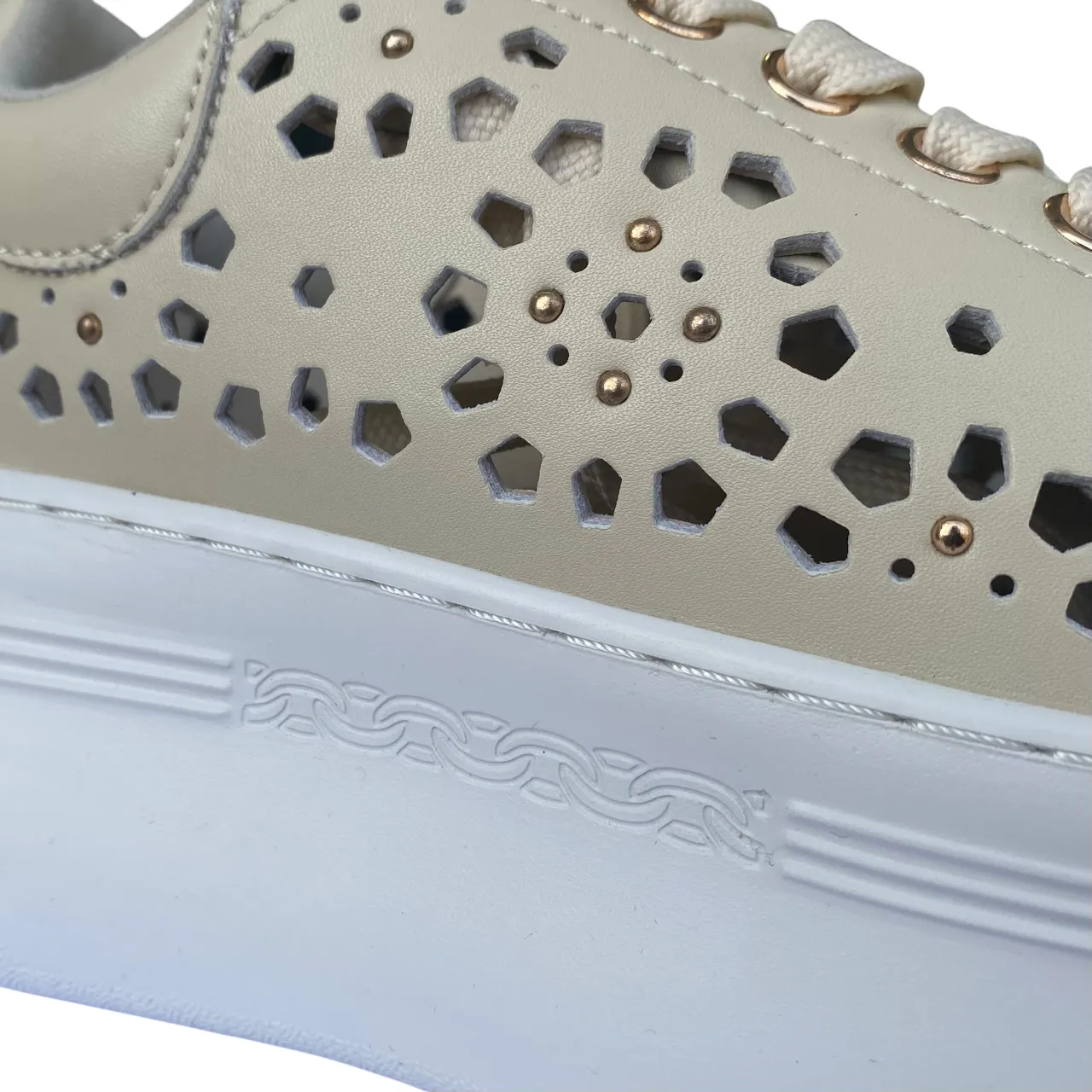 Cult scarpa sneakers con zeppa da donna Pearl 4425 beige