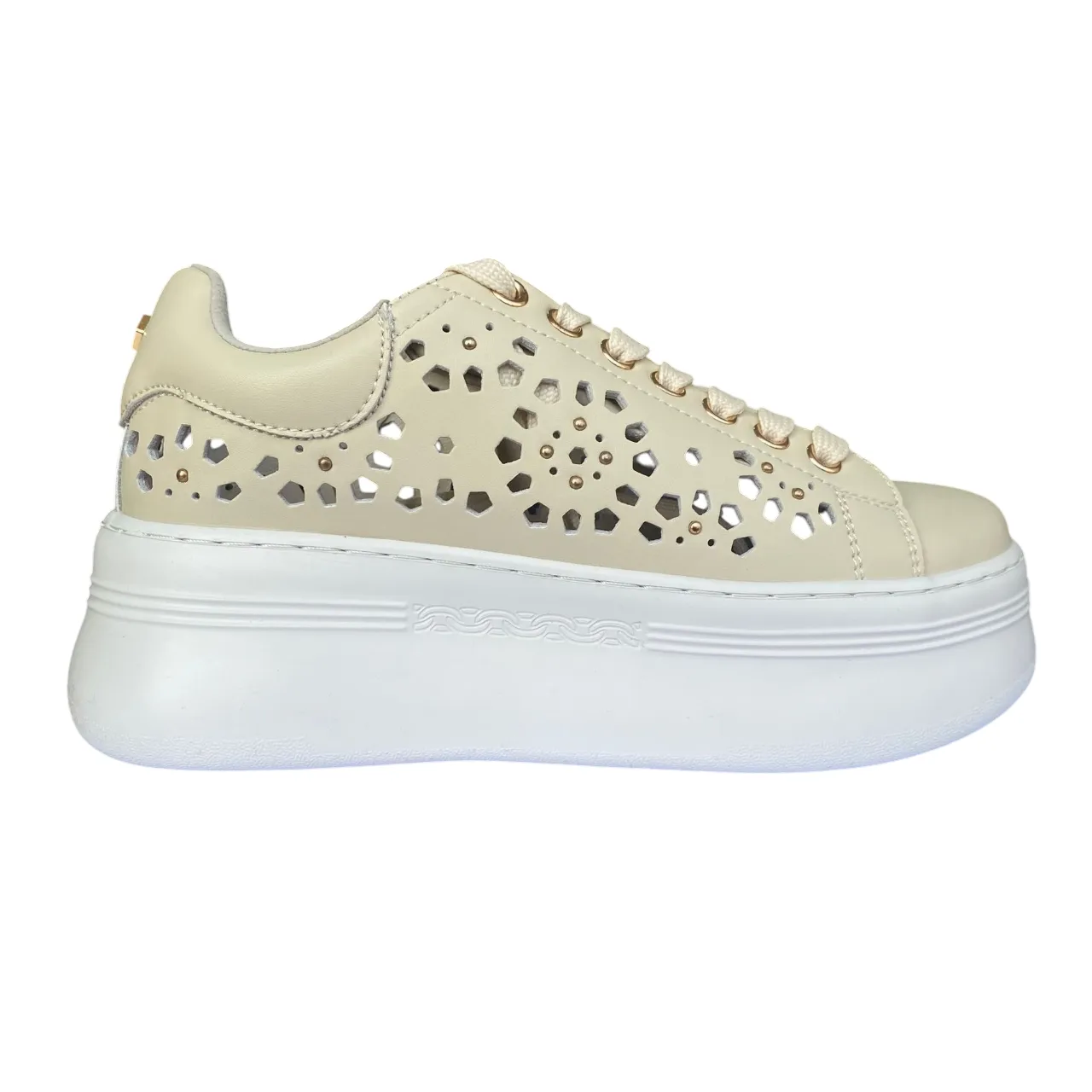 Cult scarpa sneakers con zeppa da donna Pearl 4425 beige