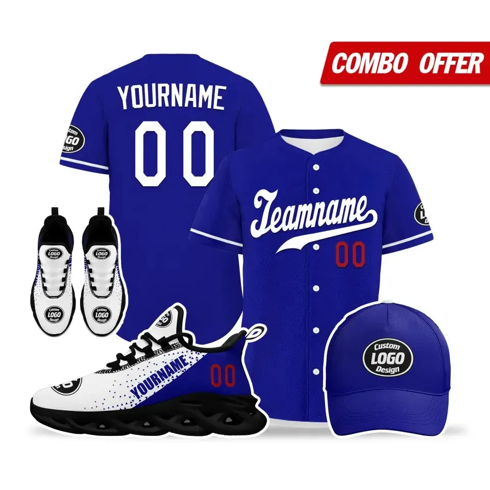 Custom Blue Jersey Maxsoul Shoes And Hat Combo Offer Personalized,ZH-24020084