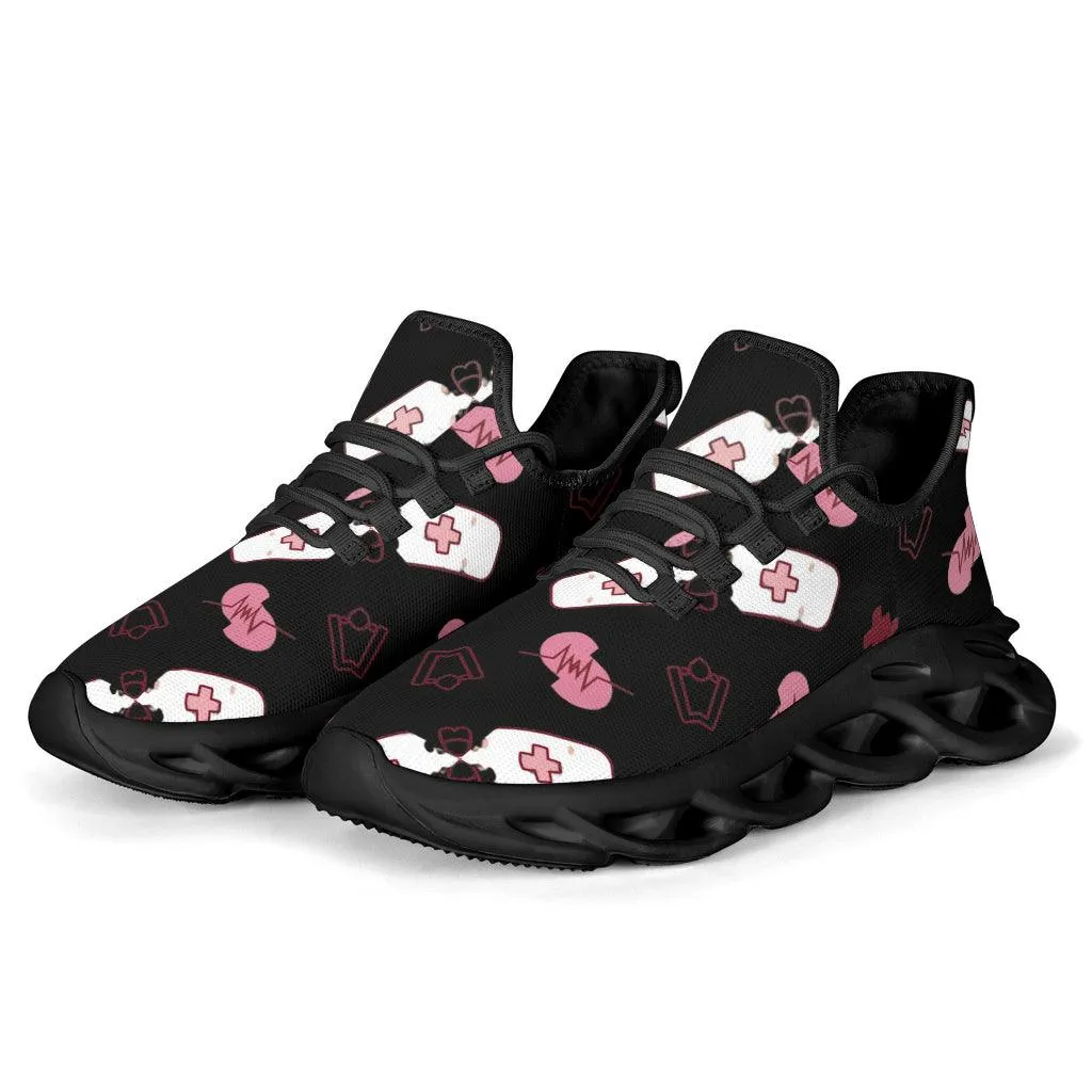 Doctor/Nurse Black Heartbeat Sneakers