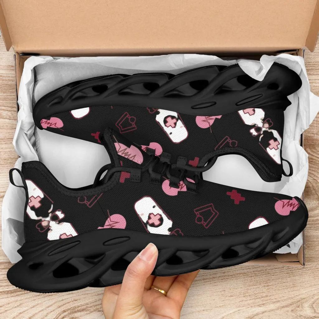 Doctor/Nurse Black Heartbeat Sneakers