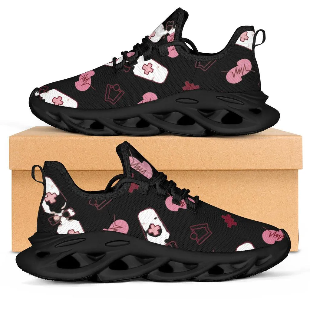 Doctor/Nurse Black Heartbeat Sneakers