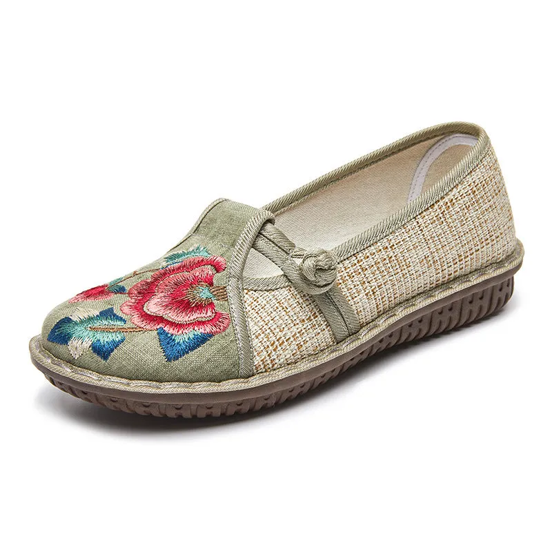 Ethnic Style New Fashion Single Shoes Woven Embroidered Shoes Soft Sole Mom's Shoes