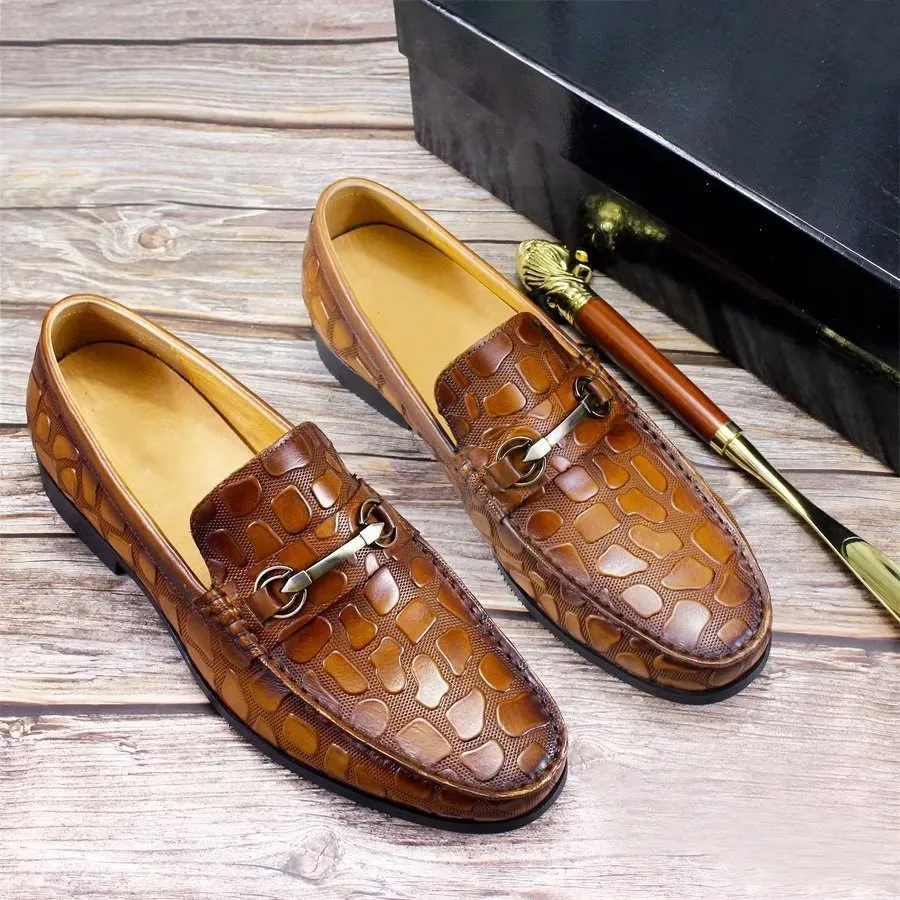 Exotic CrocLeather Stylish Slip On Loafers