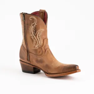 Ferrini Womens Molly R-Toe Brown Leather Cowboy Boots