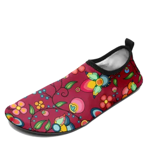 Floral Bounty Magenta Kid's Sockamoccs Slip On Shoes